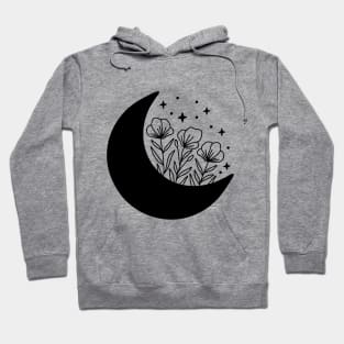 Moon with Flowers Hoodie